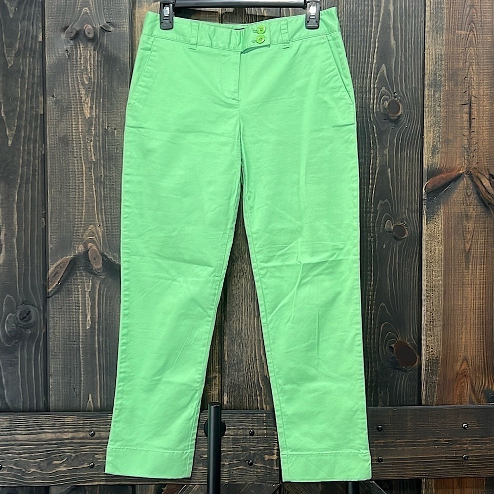 Vineyard Vines Pants 2 Cropped Green‎ Spring Vacation Coastal Mid Rise Stretch